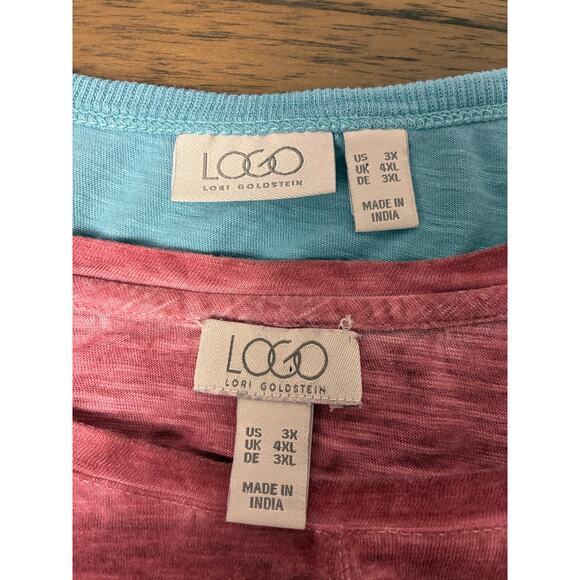 Lot of 2 Logo by Lori Goldstein Tunic Tops Womens 3X Blue Purple Pockets - Picture 7 of 10